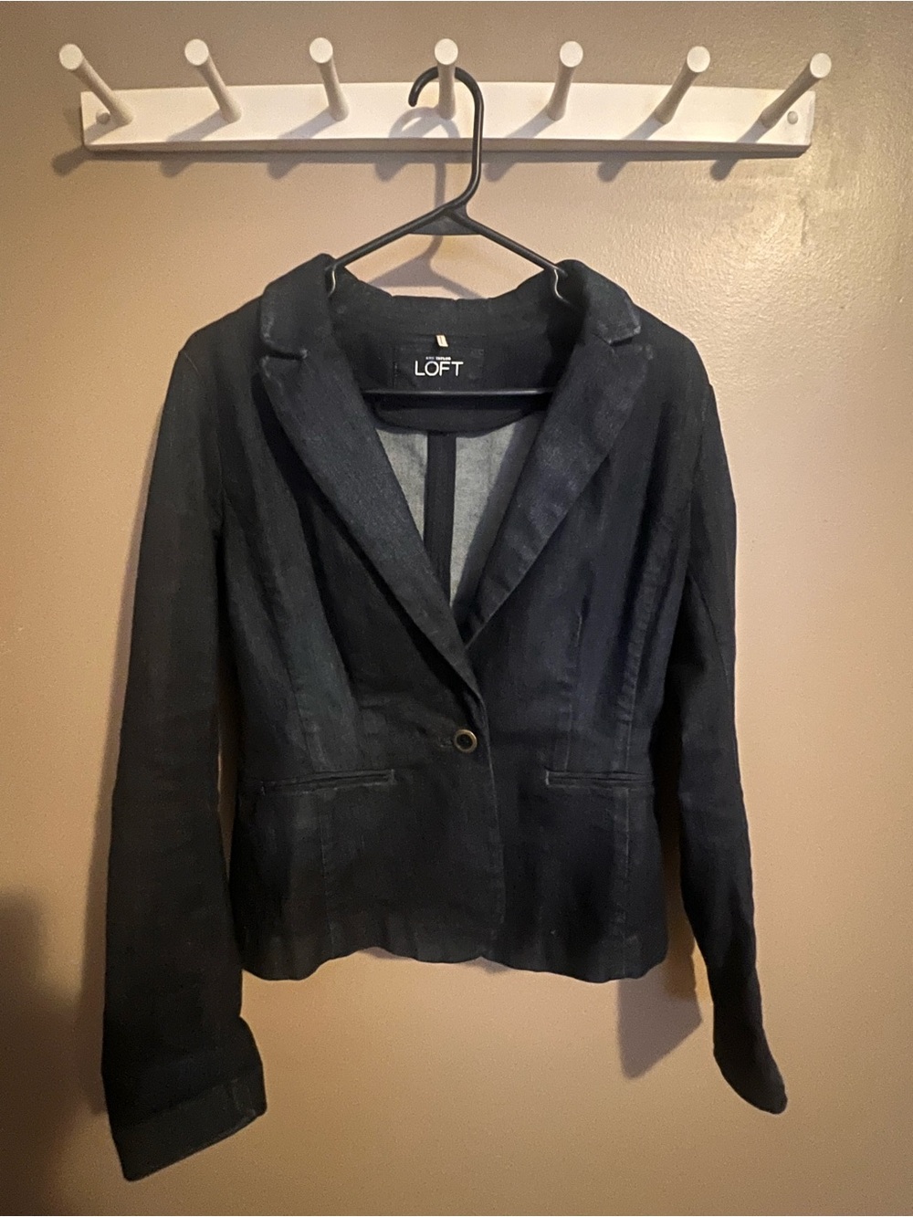 Ann Taylor Loft Single-Button cotton denim Blazer